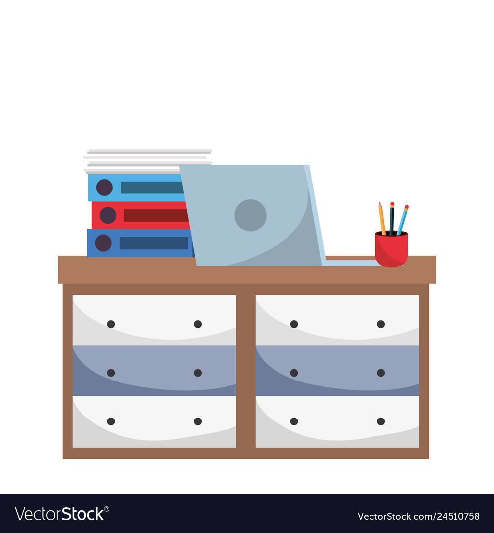 Office furniture cartoon Royalty Free Vector Image