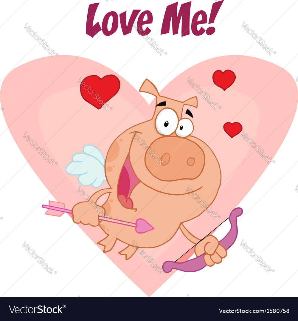 Pig cupid cartoon Royalty Free Vector Image - VectorStock