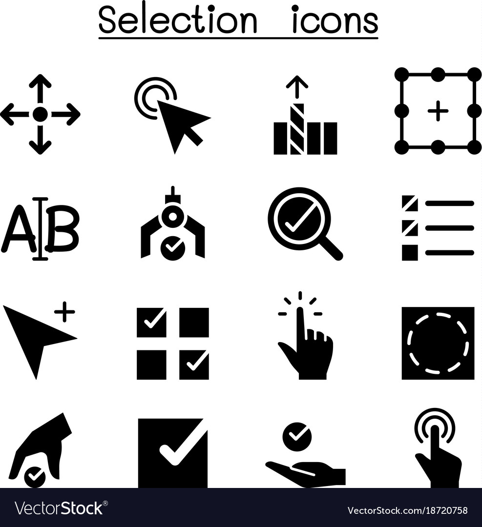 Selection icon set graphic design Royalty Free Vector Image