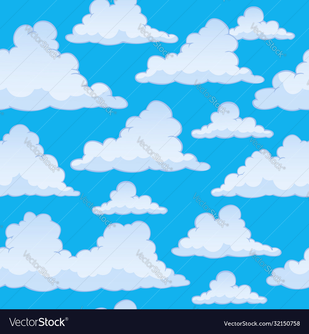 Stylized clouds seamless background 2 Royalty Free Vector