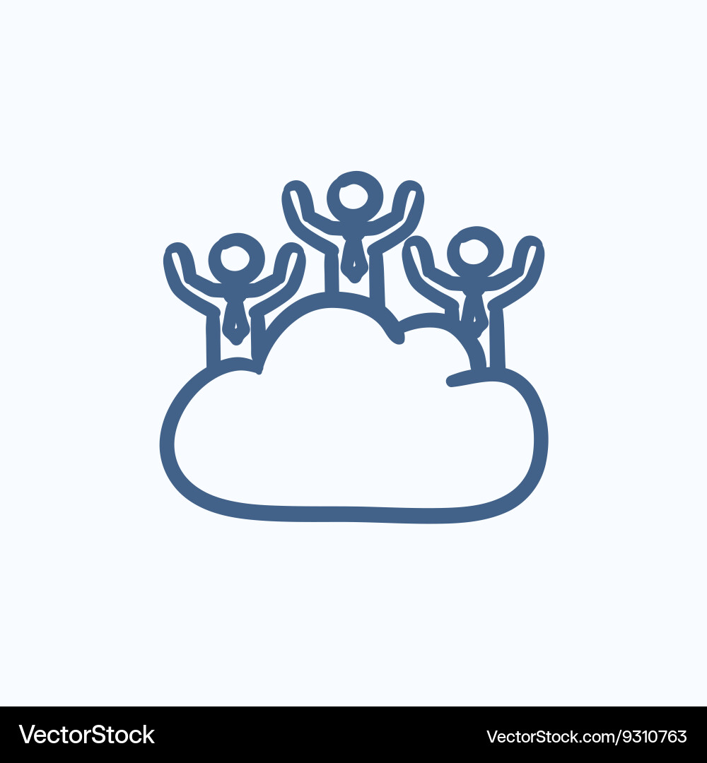 Cloud computing sketch icon Royalty Free Vector Image
