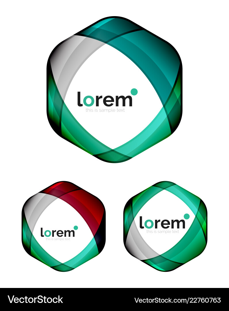 Set of geometric shape convergence logo design Vector Image