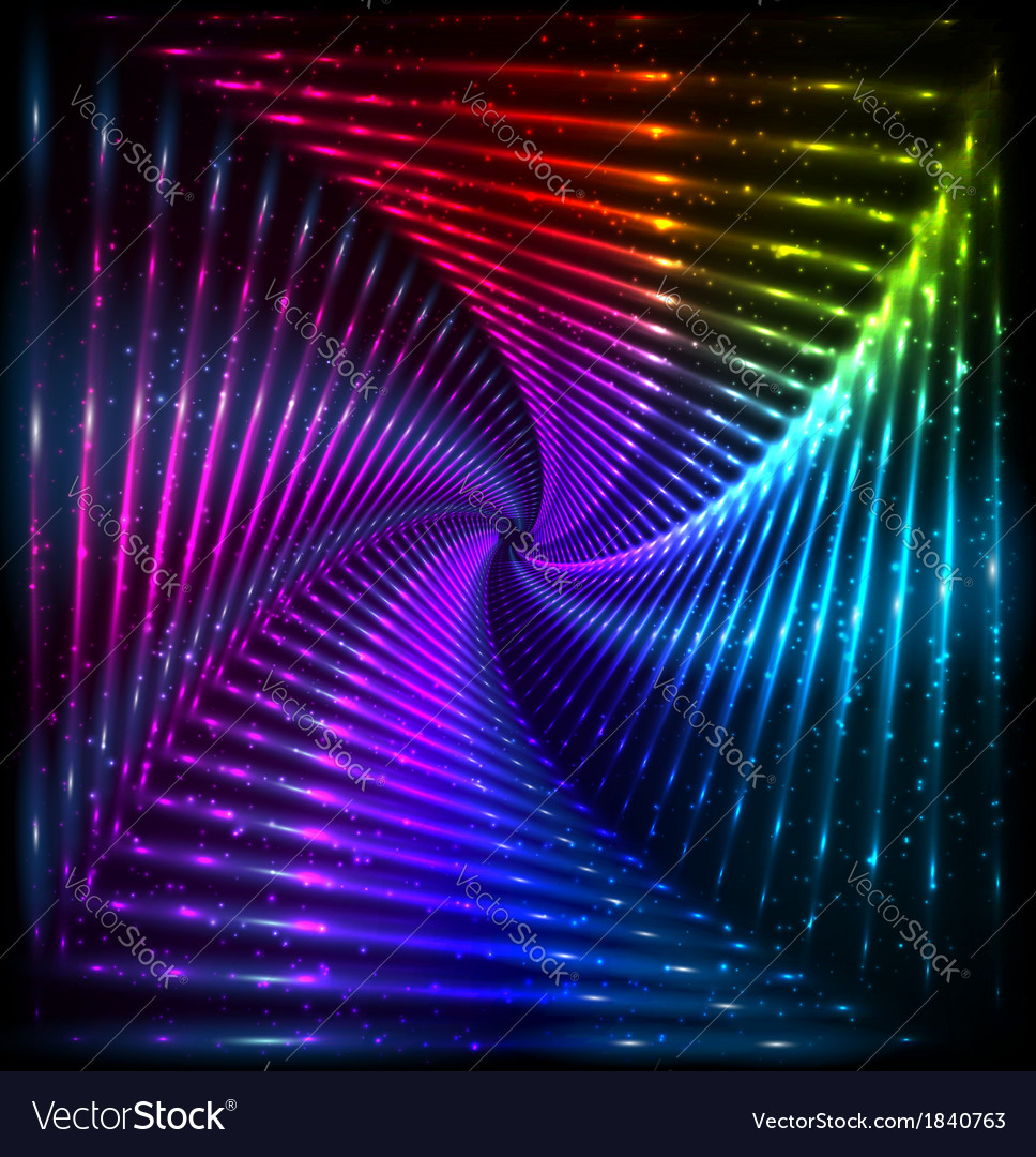 Shining lights rainbow colors frame Royalty Free Vector