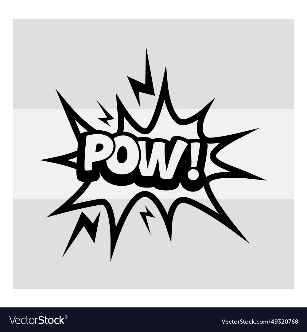 Action signs svg pow comic speech Royalty Free Vector Image