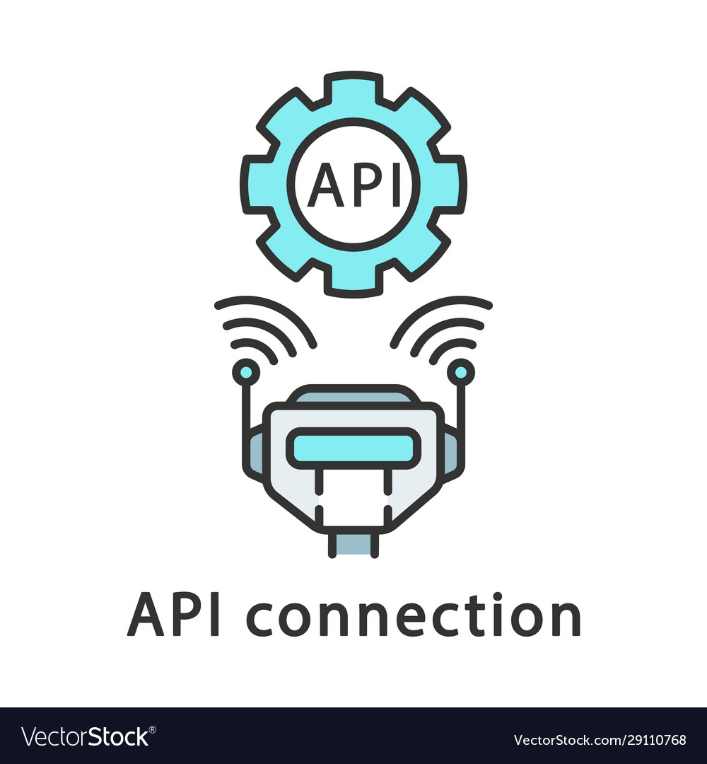 Api connection color icon application programming