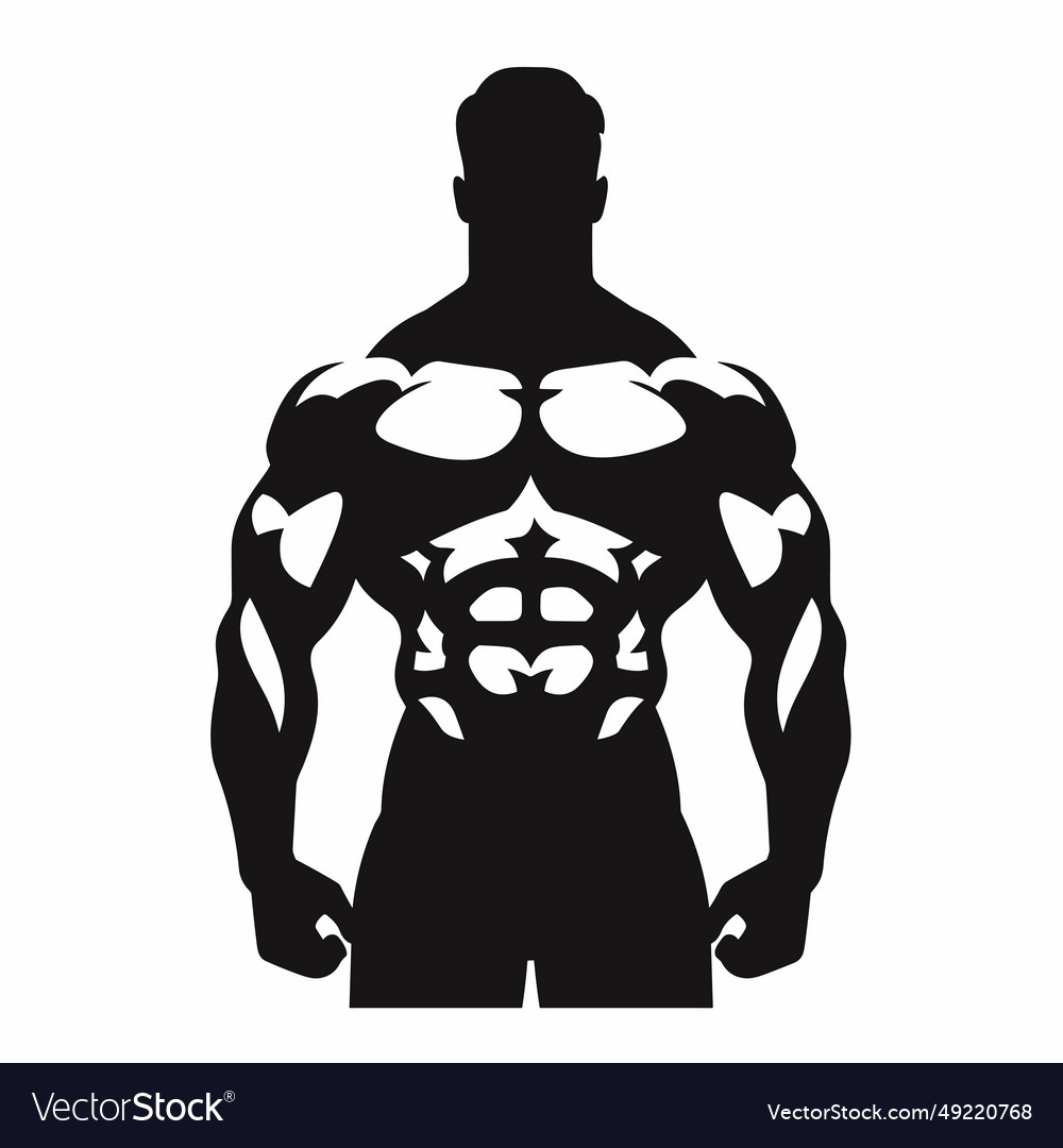 Bodybuilder black icon on white background Vector Image