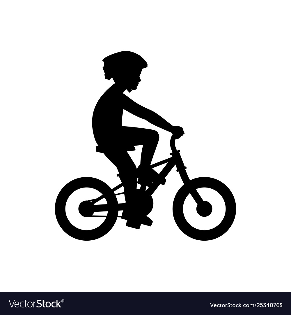 Boy riding bike Royalty Free Vector Image - VectorStock