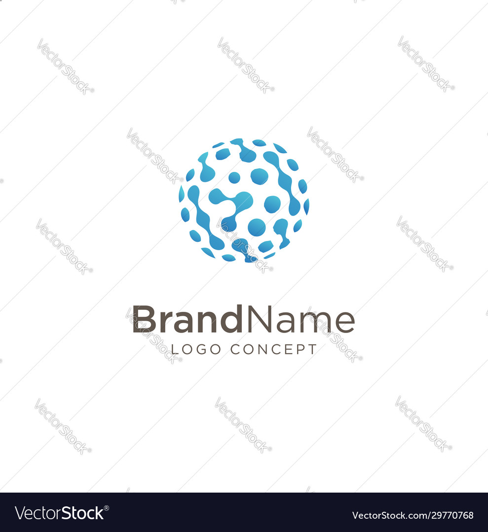 Circle tech logo advanced analysis data base logo Vector Image