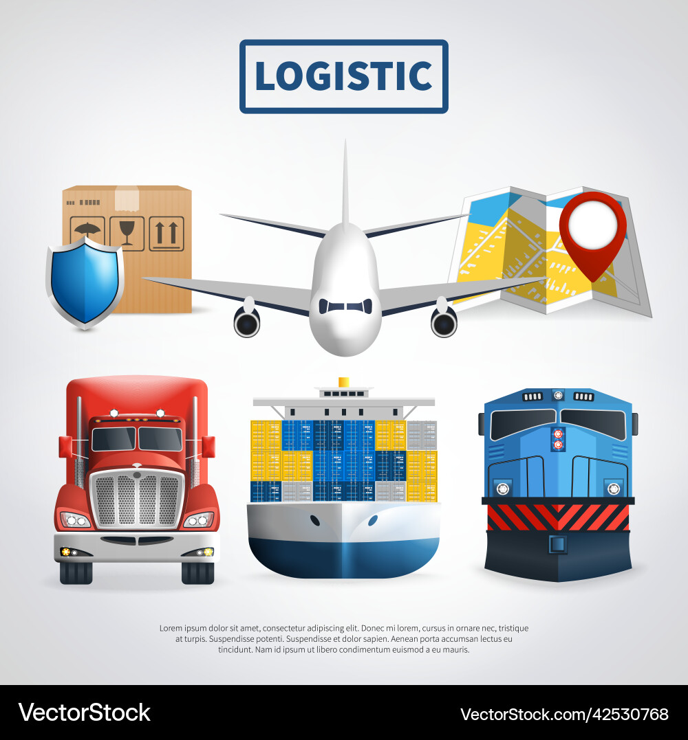 Colored logistic poster Royalty Free Vector Image