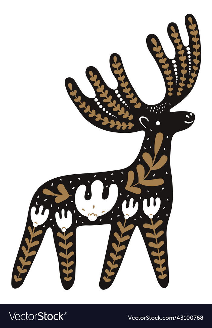 Nordic deer traditional scandinavian folklore Vector Image