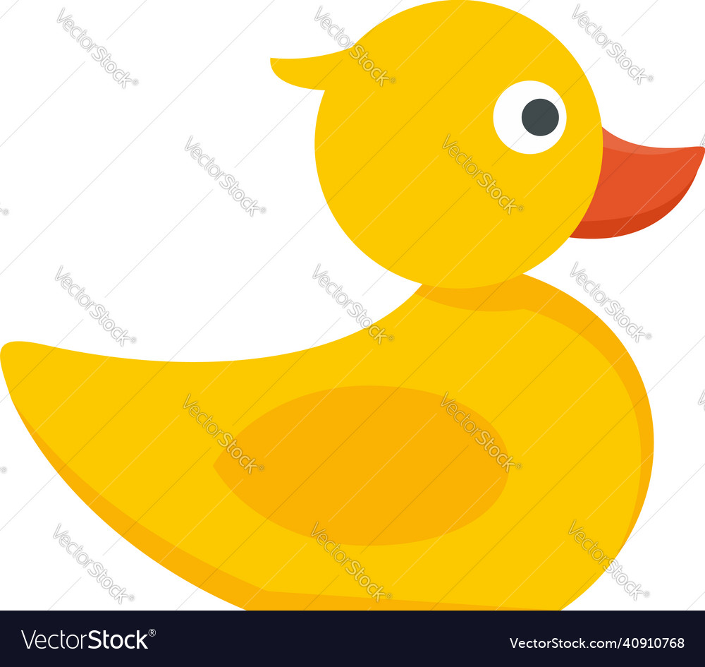 Rubber duck toy icon flat isolated Royalty Free Vector Image