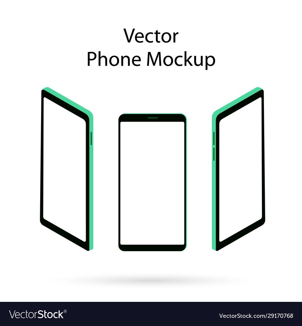 Smartphone mockup set with blank screen Royalty Free Vector