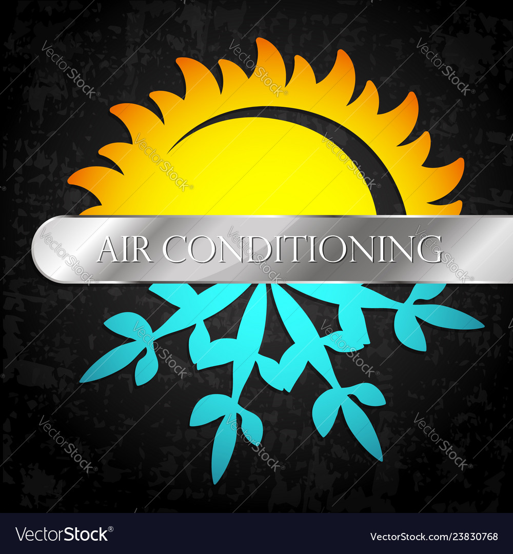 Sun and snowflake heating and ventilation Vector Image
