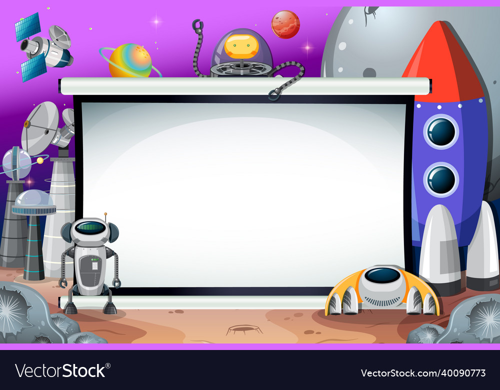 A banner outer space scence background vector image A banner outer space scence background