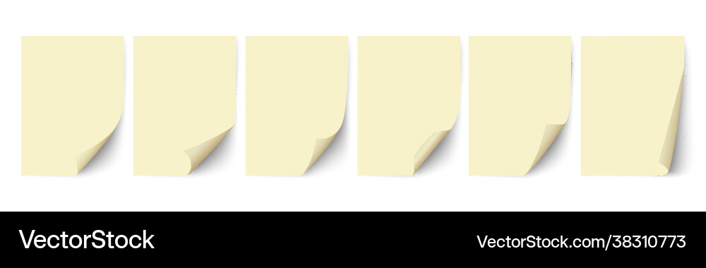 Empty paper sheets yellow Royalty Free Vector Image