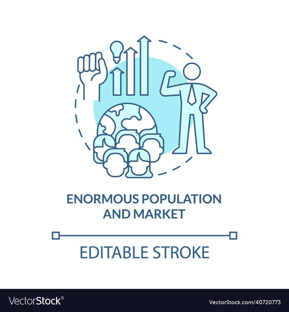 Enormous population and market turquoise concept Vector Image