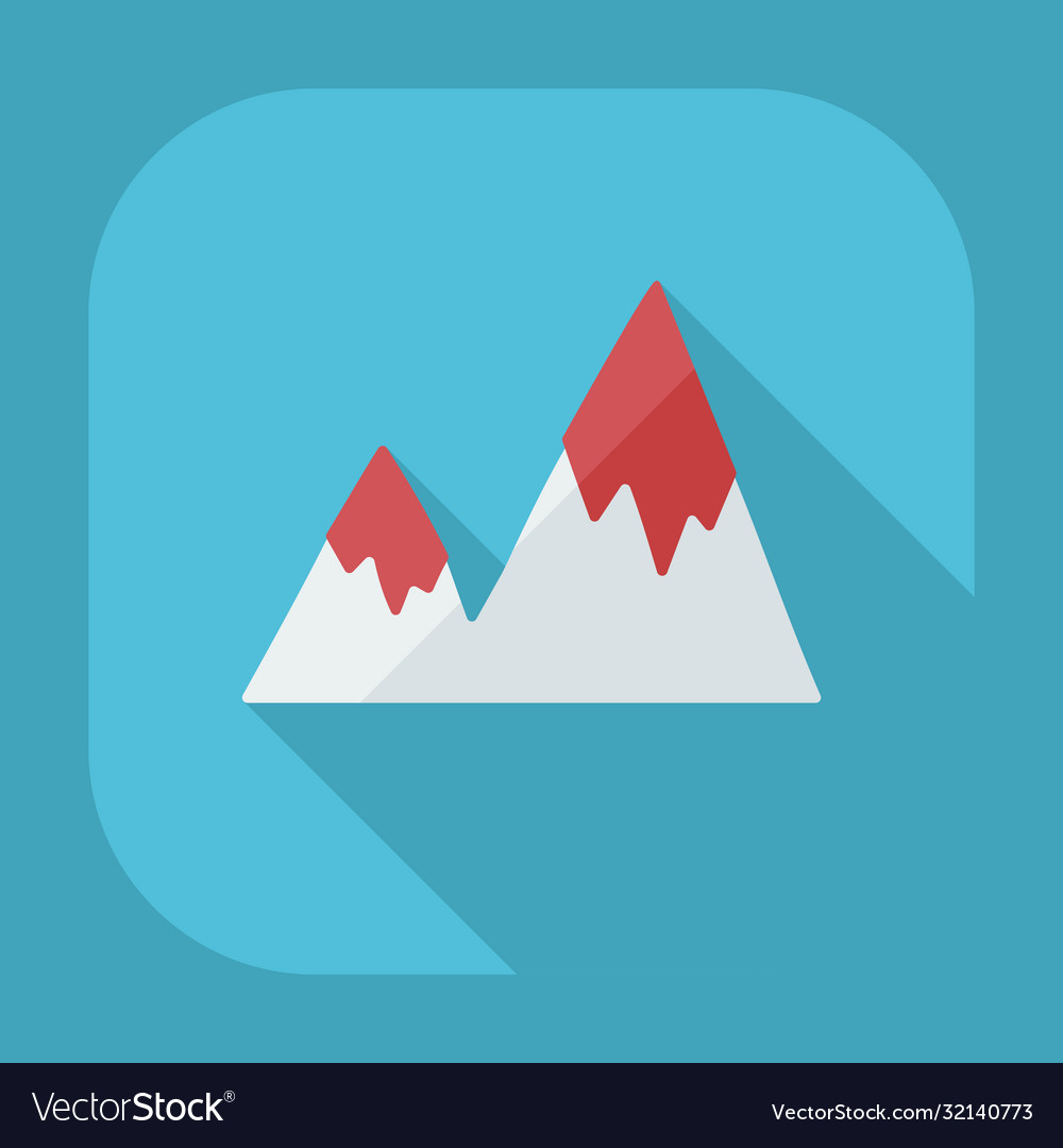 Flat modern design with shadow icons mountains