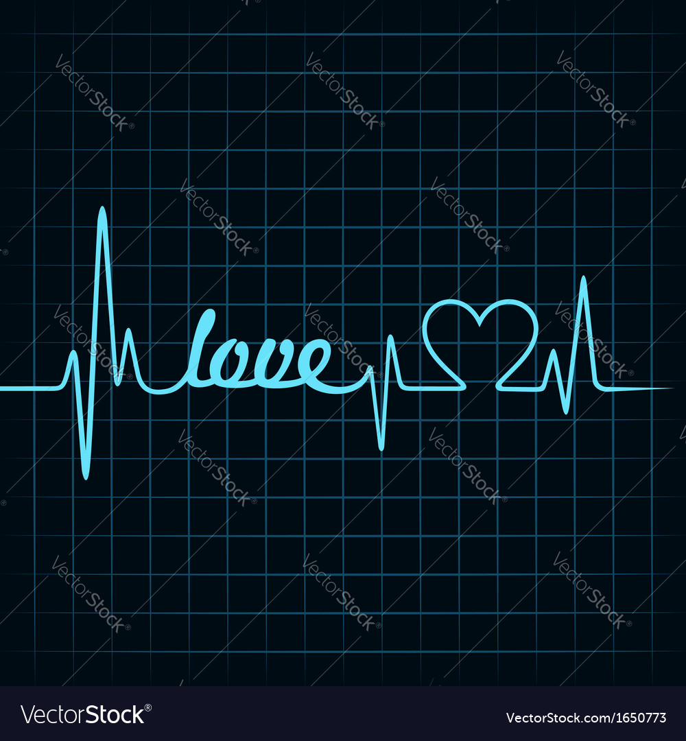 Heartbeat make a love text and heart symbol