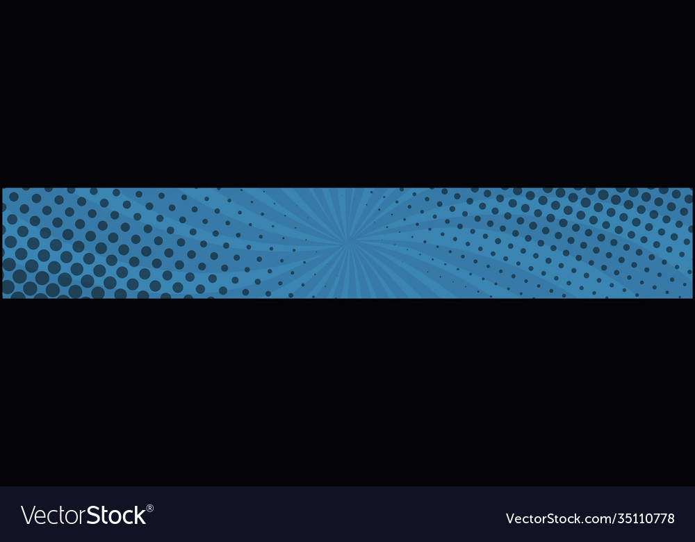 Blue comic zoom with lines and dots Royalty Free Vector