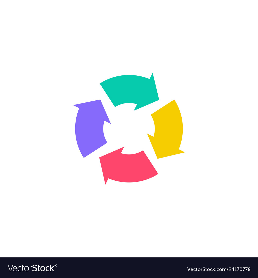 Colorful recycle logo icon Royalty Free Vector Image