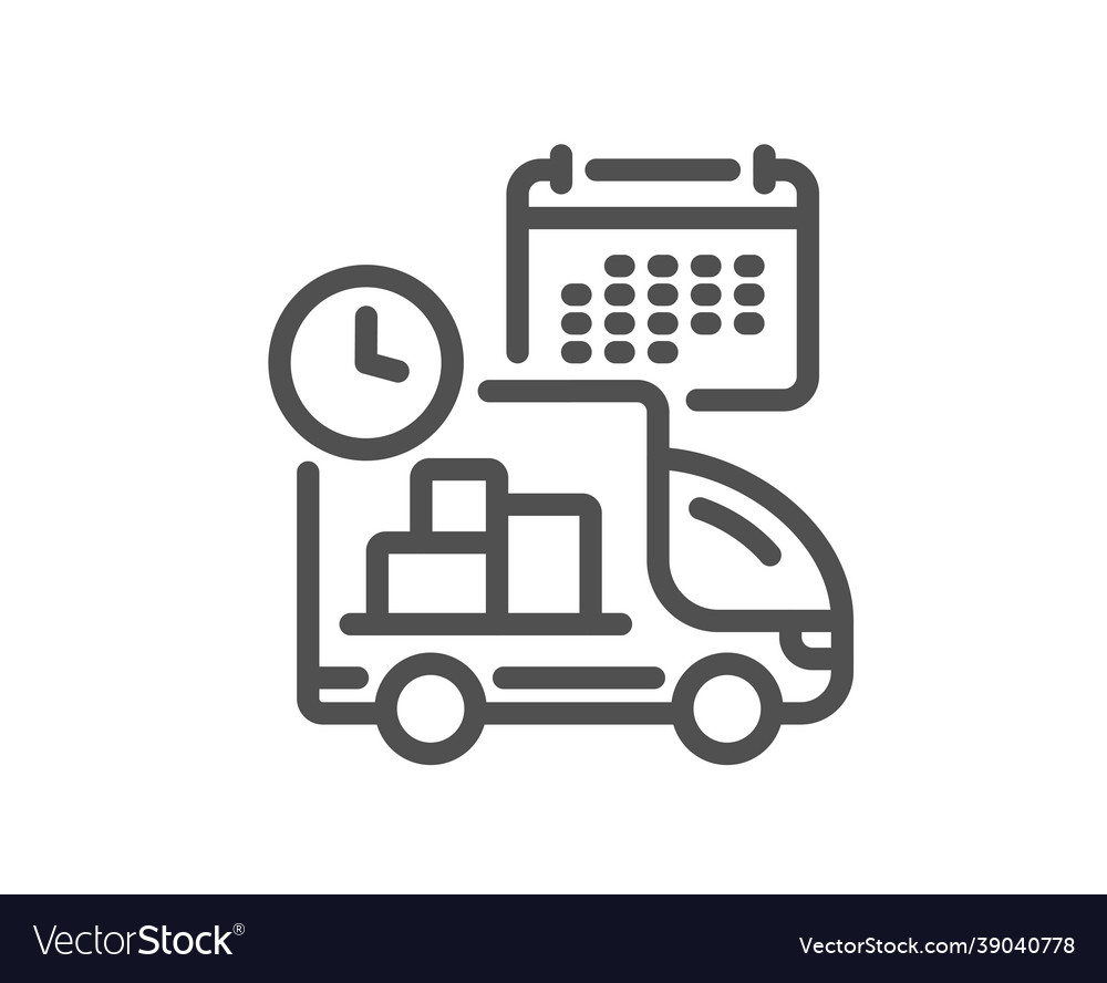 Delivery schedule line icon logistics calendar Vector Image