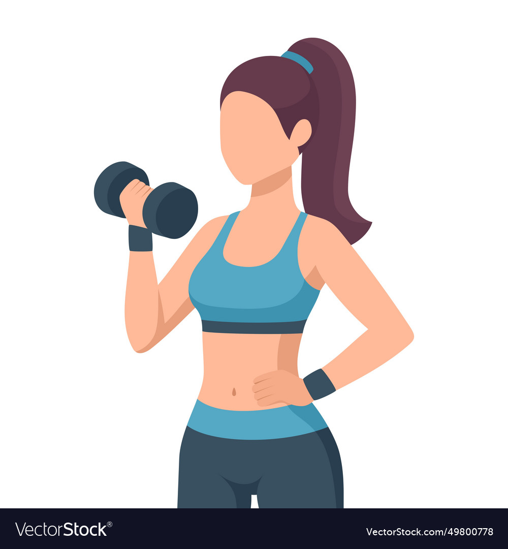 Fitness woman with dumbbell sexy athletic girl Vector Image