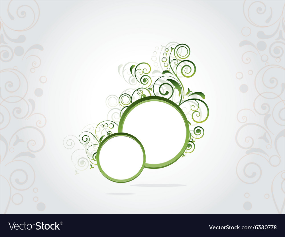 Floral frame with swirls and place for text Vector Image