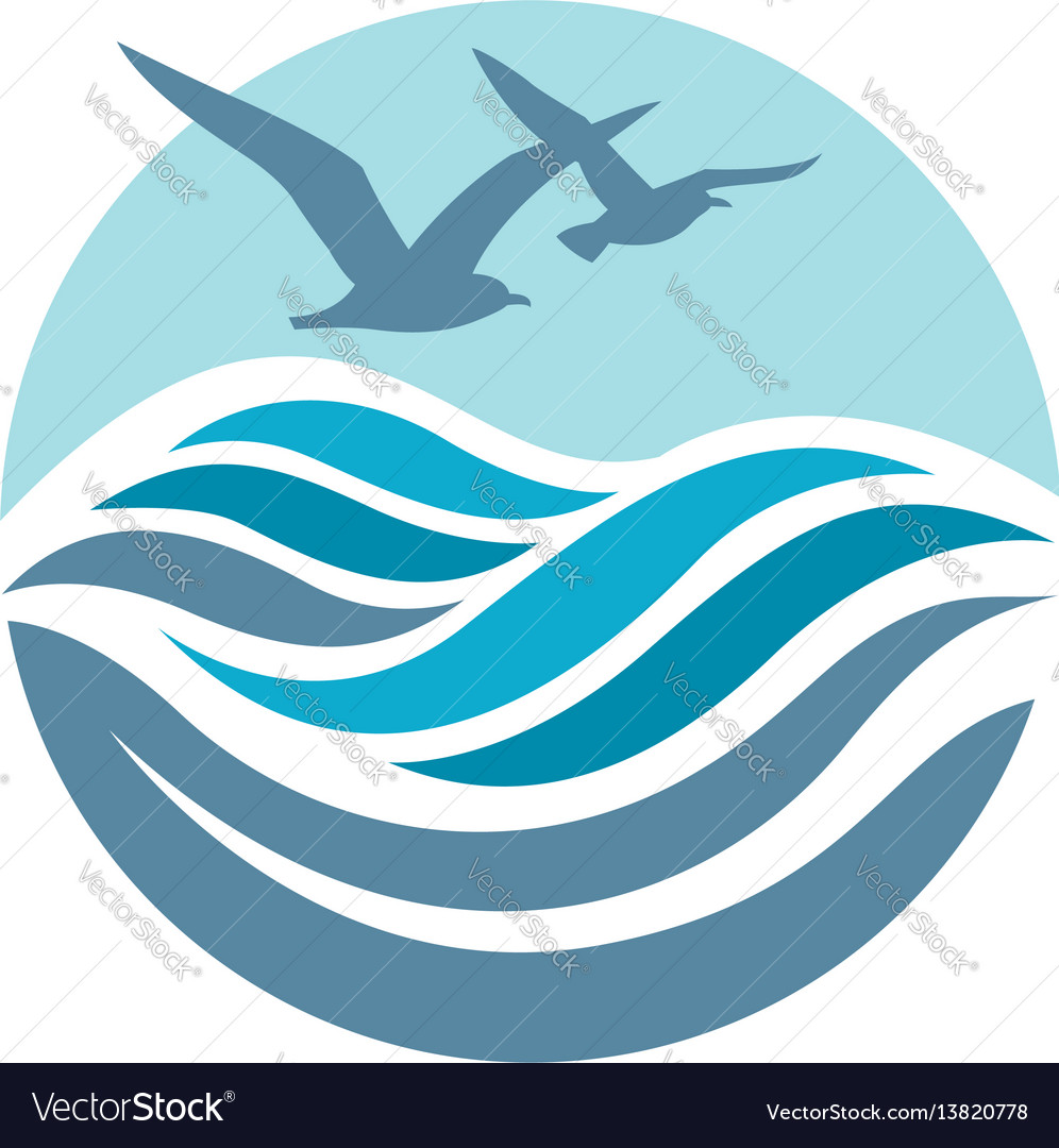 Ocean Logo Design Royalty Free Vector Image Vectorstock