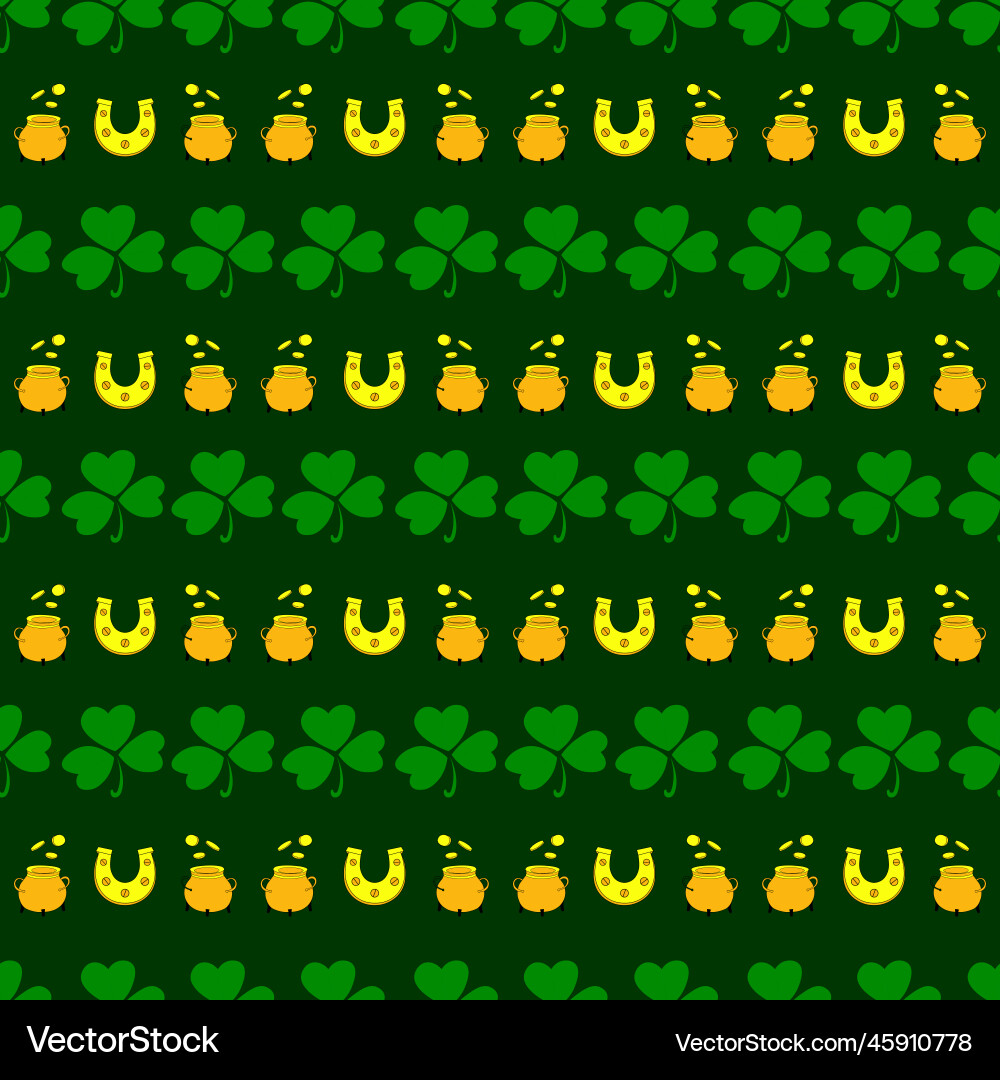 Saint patrick s day seamless pattern with clover Vector Image