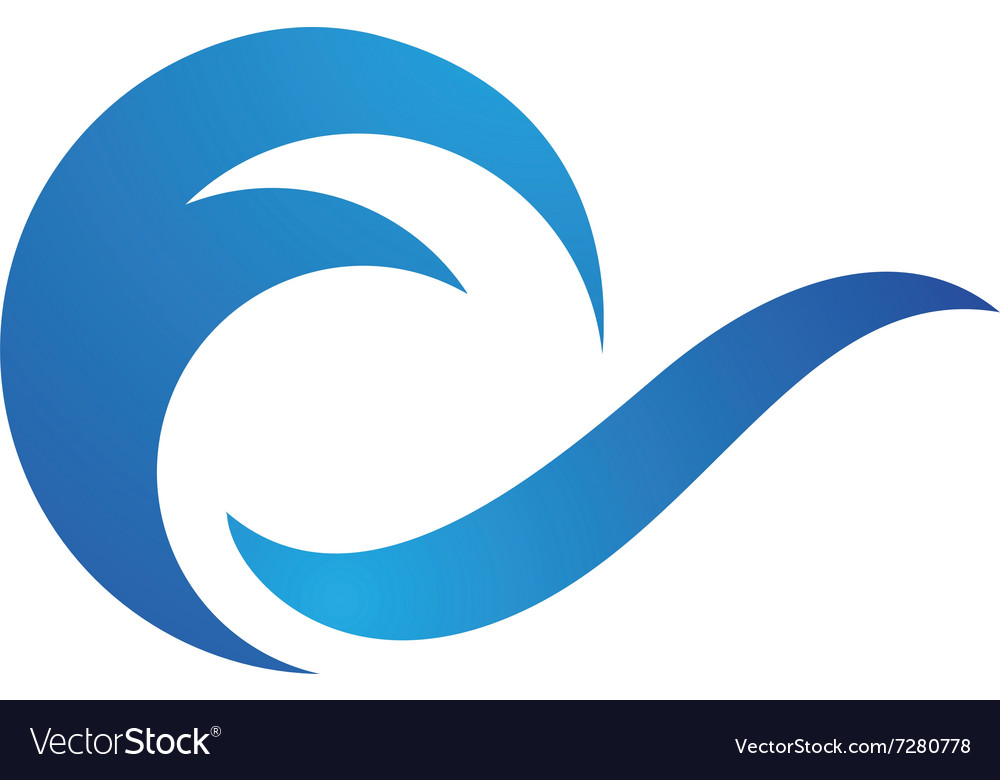 Water wave icon logo template Royalty Free Vector Image