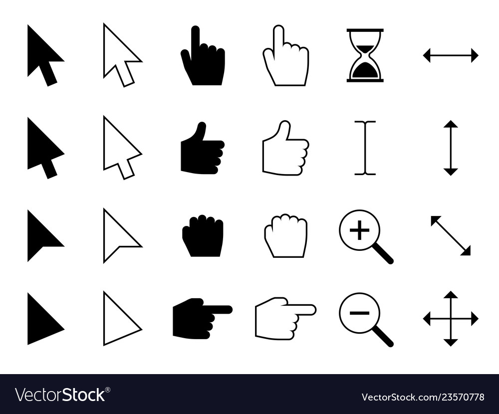 Web cursors digital hand finger pointers Vector Image