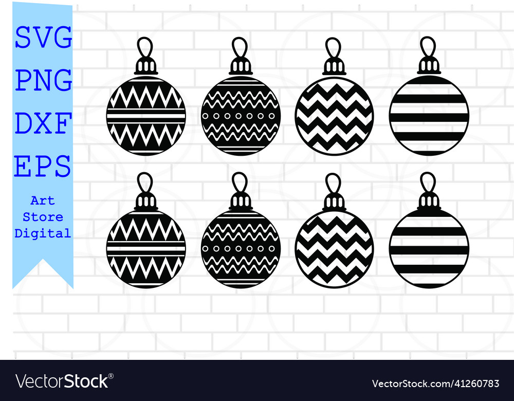 Christmas ornaments svg ball Royalty Free Vector Image