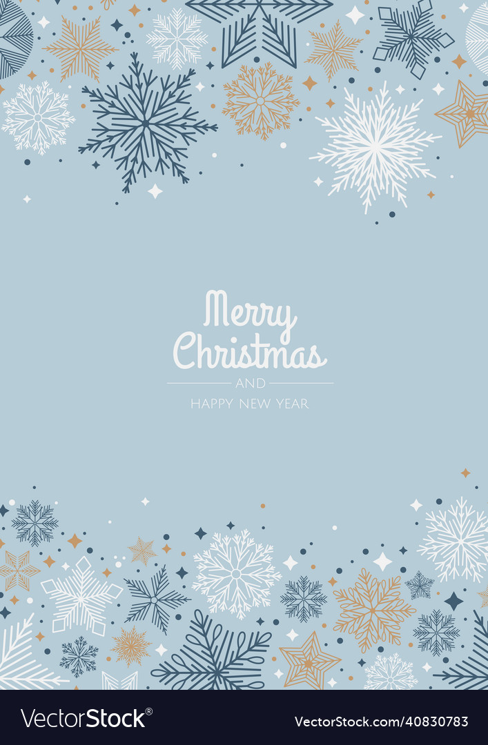 Merry christmas abstract card with snowflake xmas Vector Image