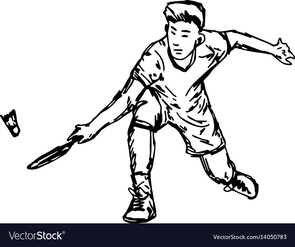 Professional badminton with shuttlecock Royalty Free Vector