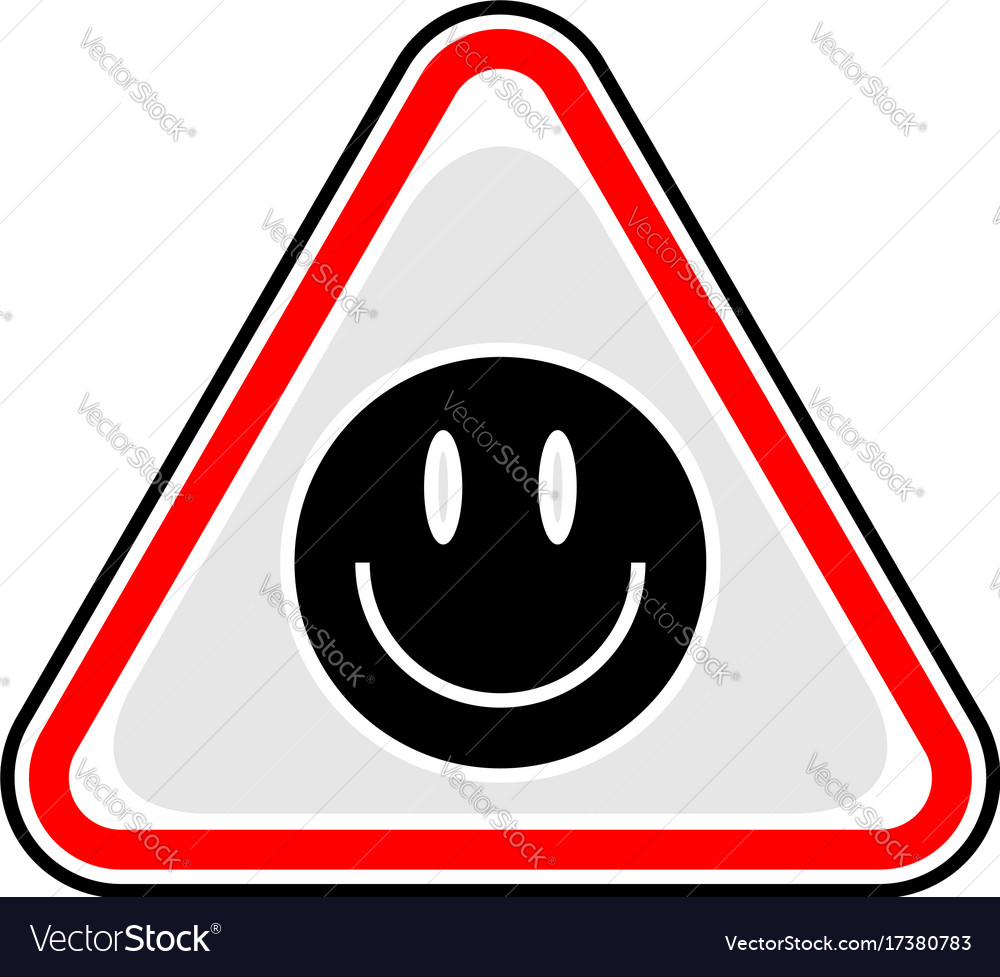 Smiley face sign triangular sticker Royalty Free Vector