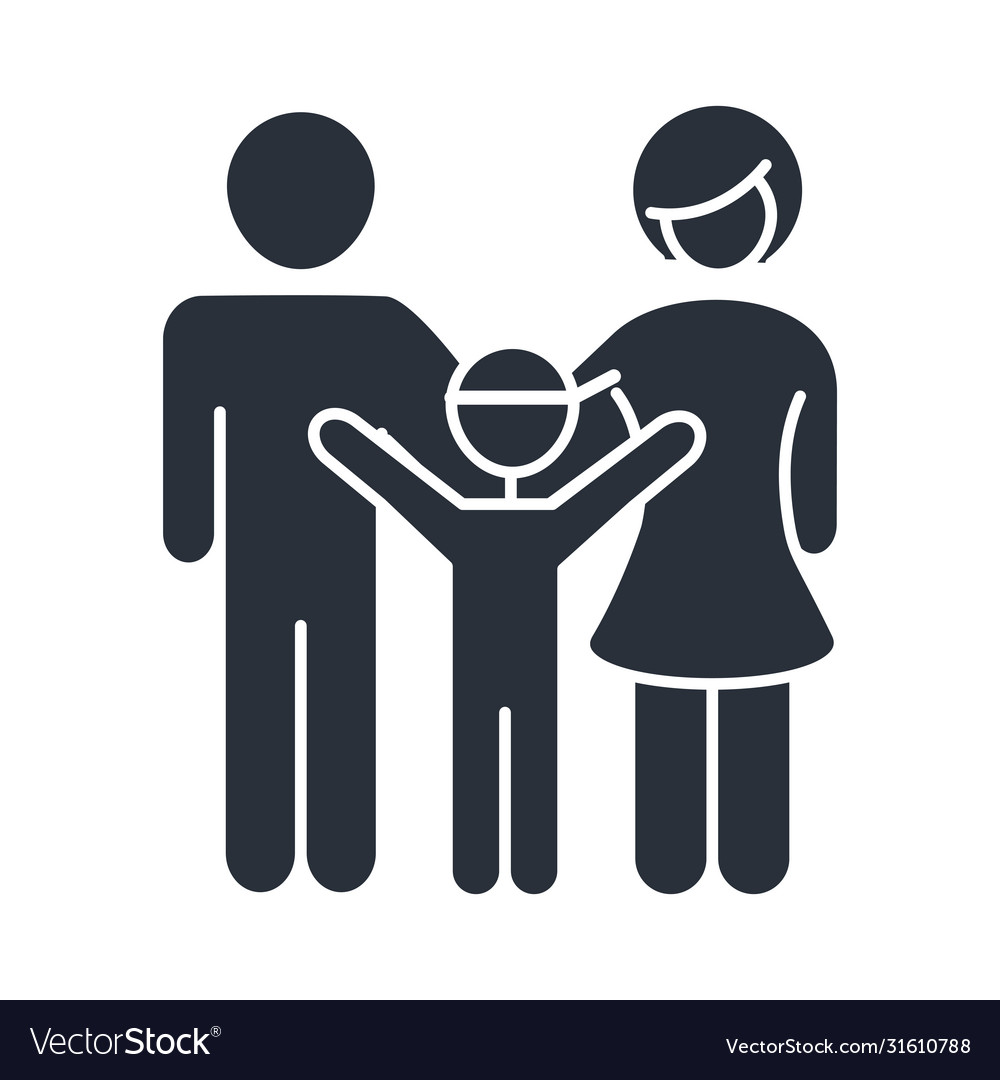 Father mother and son happy members family day Vector Image