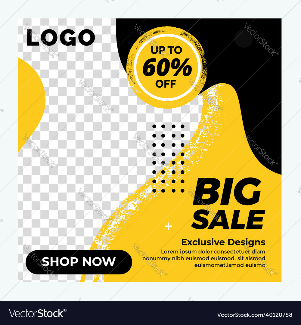 Furniture sale instagram post template Royalty Free Vector