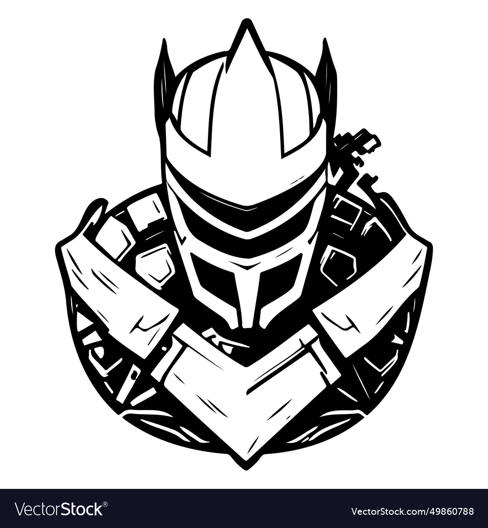 Halloween hunter armour sketch hand draw Vector Image