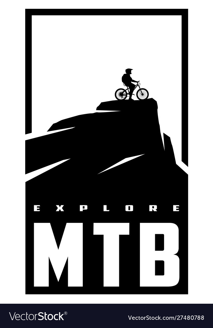 Mtb explore mountain bike banner t-shirt print Vector Image