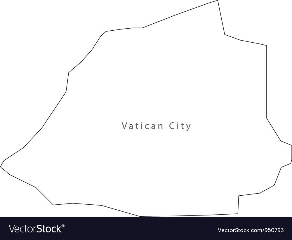 Black White Vatican City Outline Map Royalty Free Vector 7679