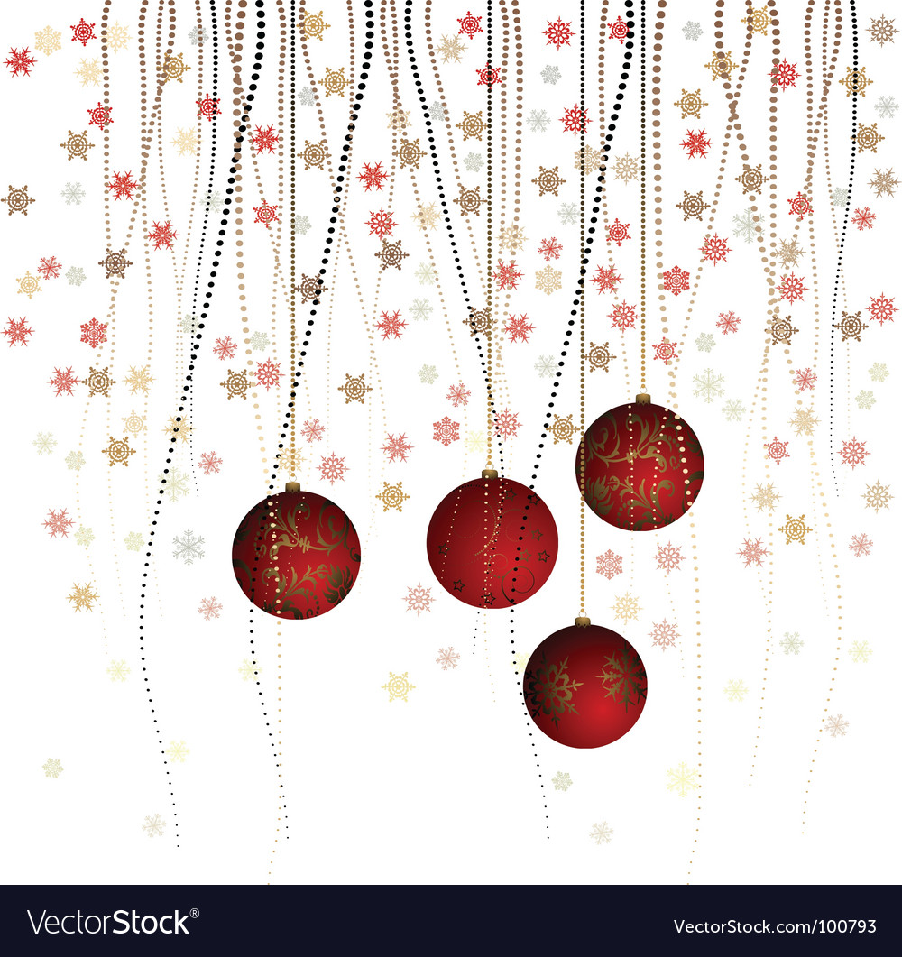 Christmas ball with curly ribbon Royalty Free Vector Image