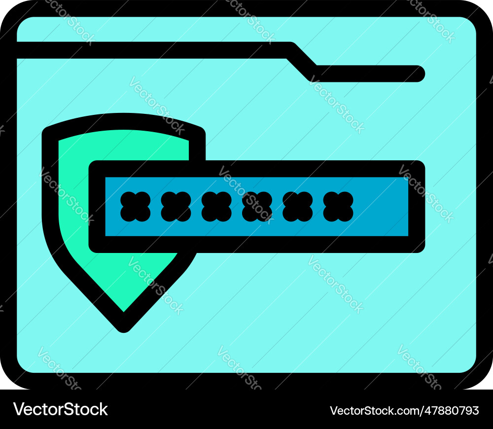 Folder password icon flat Royalty Free Vector Image