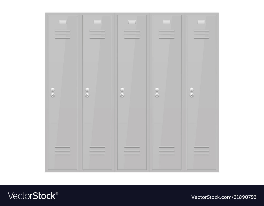 Gray lockers section Royalty Free Vector Image