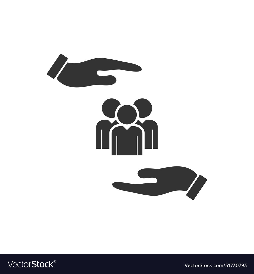 Helping hands icon flat Royalty Free Vector Image