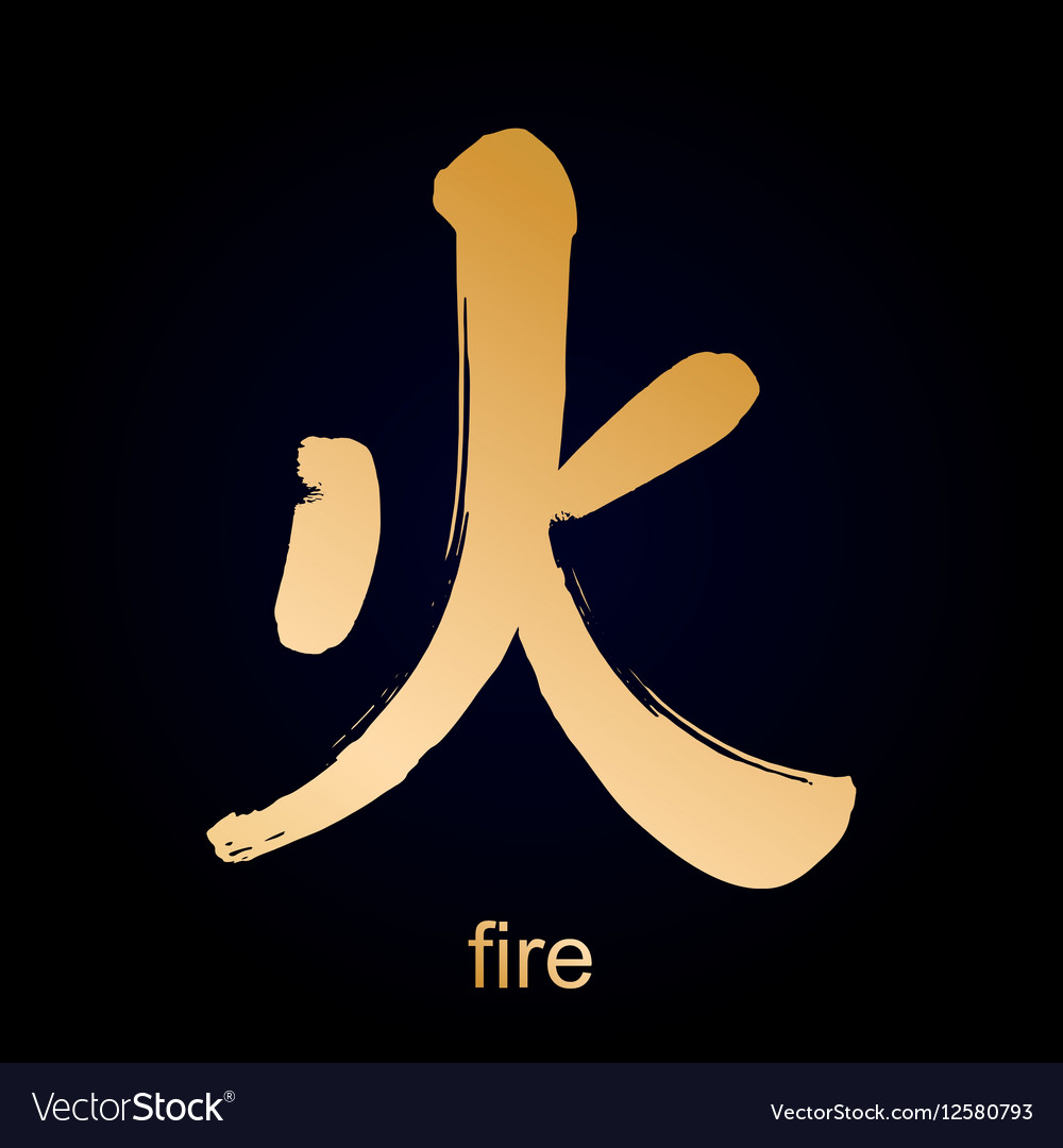 Kanji hieroglyph fire