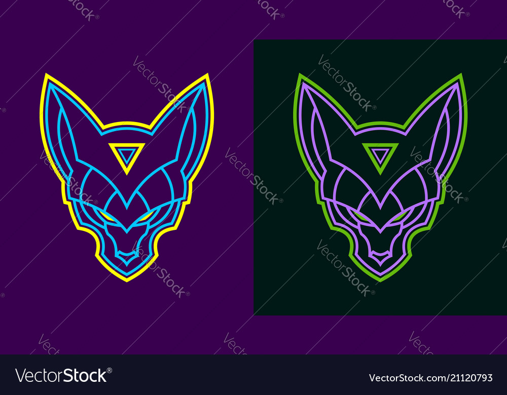 Neon wolf head Royalty Free Vector Image - VectorStock