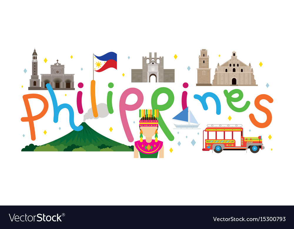 philippines-travel-and-attraction-royalty-free-vector-image