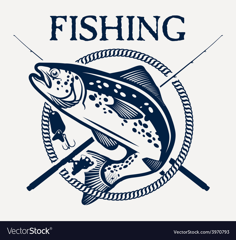 Download Trout fishing Royalty Free Vector Image - VectorStock