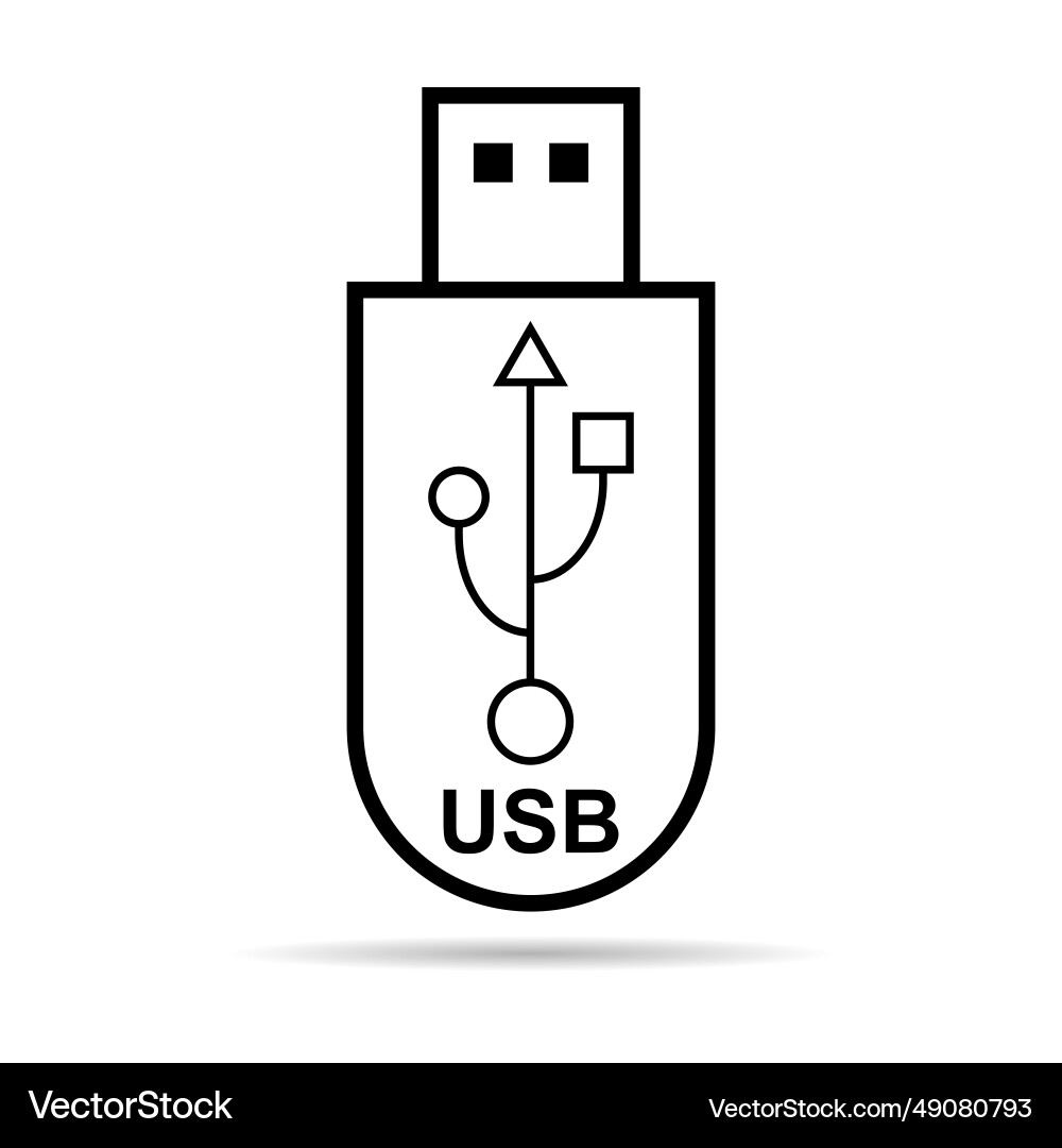 Usb icon technology with shadow connect device Vector Image