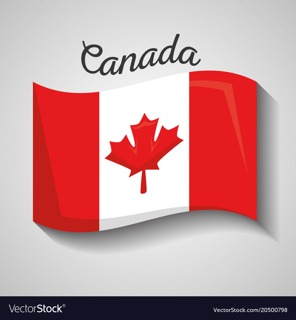 Canada flag map monument Royalty Free Vector Image